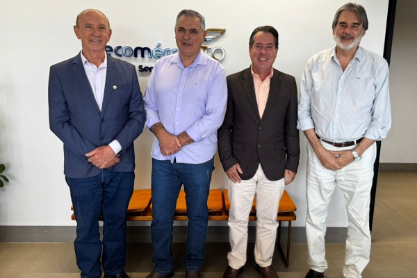​Fecomércio Tocantins recebe representantes do Sistema FAET/SENAR e do Sebrae para fortalecer diálogo institucional e desenvolvimento econômico